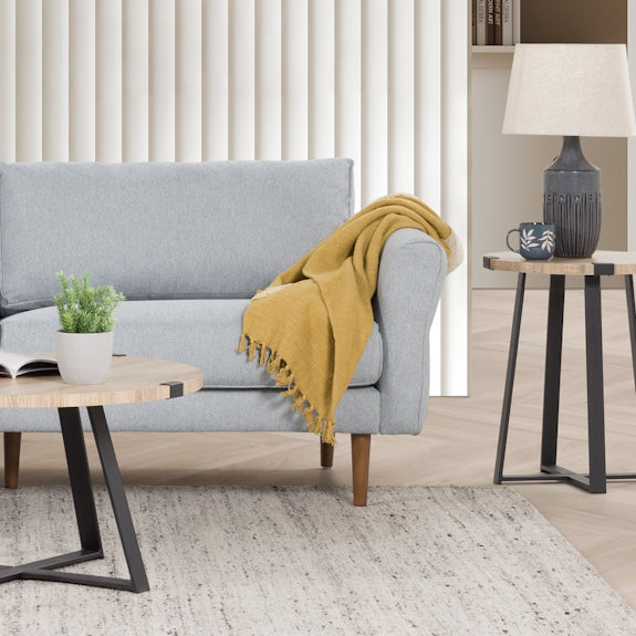 ABBEY ABBEY - DUCK EGG BLUE FABRIC - 3 SEAT SOFA