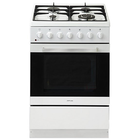 ARTUSI FREESTANDING DUAL FUEL COOKER BRILLIANT WHITE 60cm