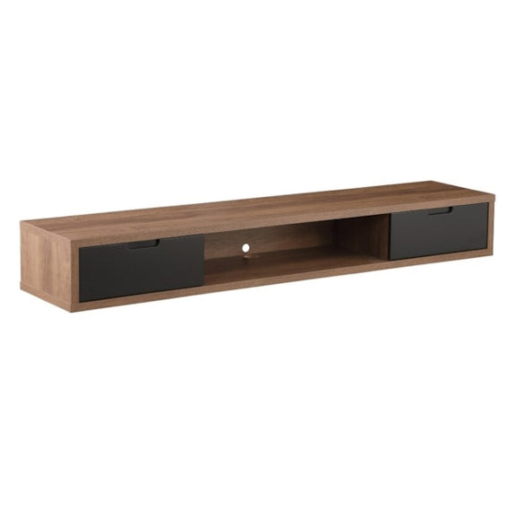 AIR AIR ENTERTAINMENT UNIT WALL MOUNT - 1800X390 - DARK OAK/BLK