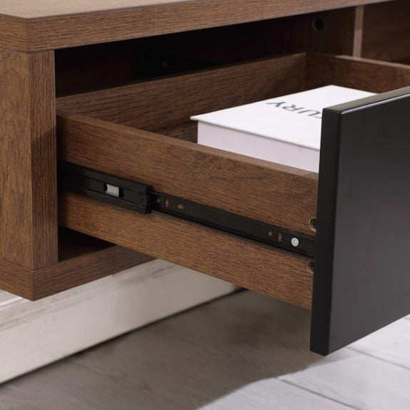 AIR AIR ENTERTAINMENT UNIT WALL MOUNT - 1800X390 - DARK OAK/BLK