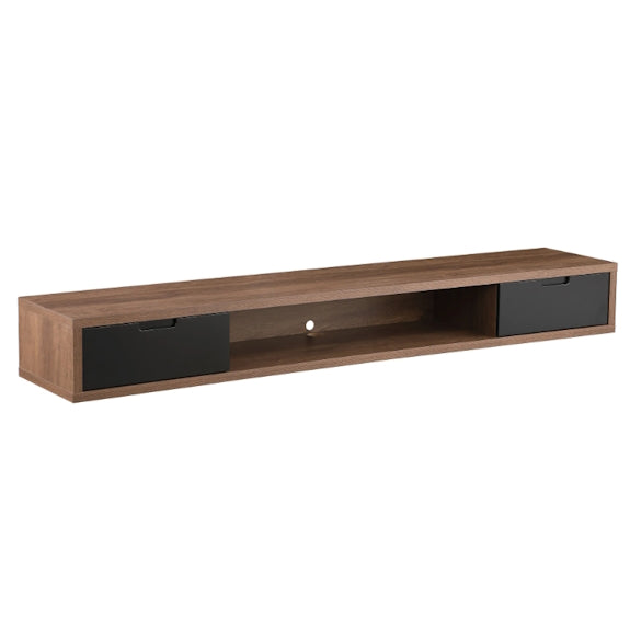 AIR AIR ENTERTAINMENT UNIT WALL MOUNT - 2000X390 - DARK OAK/BLK