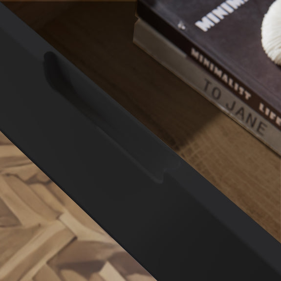AIR AIR ENTERTAINMENT UNIT WALL MOUNT - 2000X390 - DARK OAK/BLK