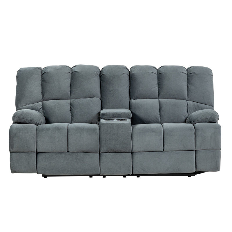 AUGUSTUS AUGUSTUS DARK GREY - FABRIC - 2 SEAT RECLINER W CONSOLE