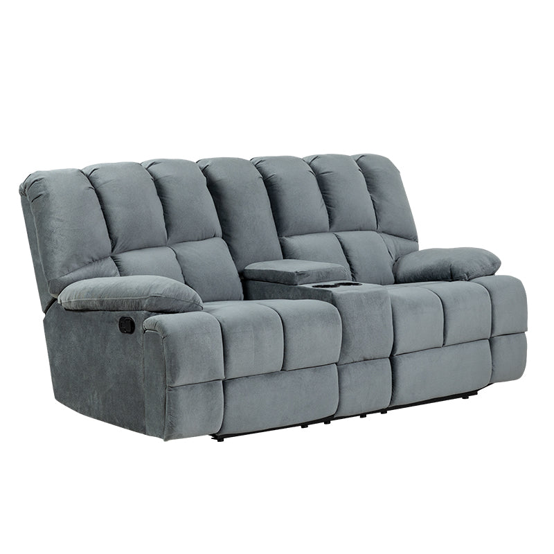 AUGUSTUS AUGUSTUS DARK GREY - FABRIC - 2 SEAT RECLINER W CONSOLE