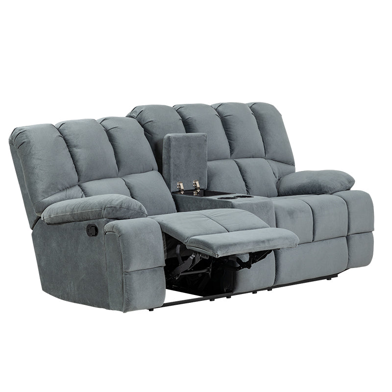 AUGUSTUS AUGUSTUS DARK GREY - FABRIC - 2 SEAT RECLINER W CONSOLE