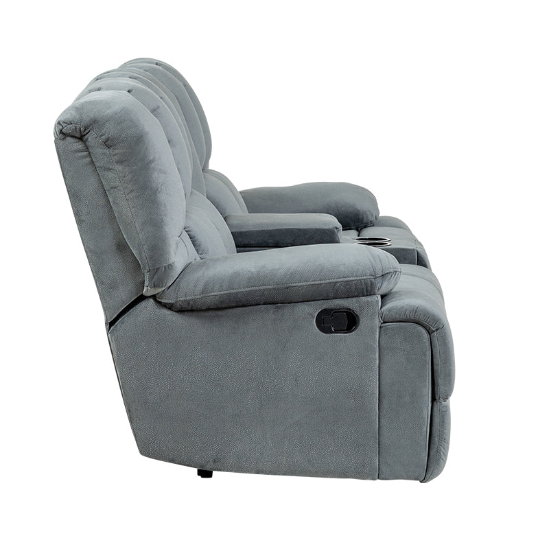 AUGUSTUS AUGUSTUS DARK GREY - FABRIC - 2 SEAT RECLINER W CONSOLE