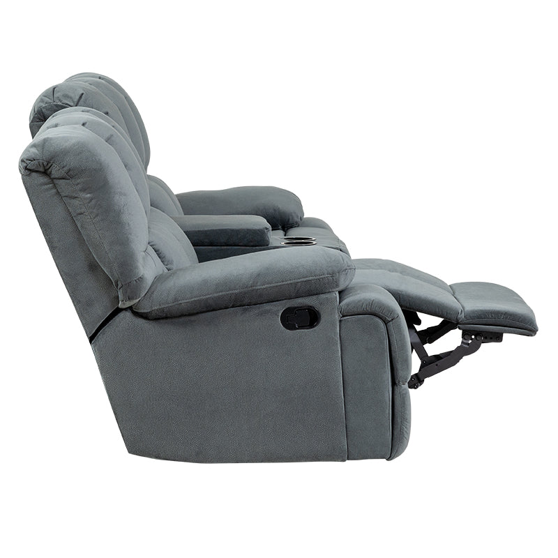 AUGUSTUS AUGUSTUS DARK GREY - FABRIC - 2 SEAT RECLINER W CONSOLE