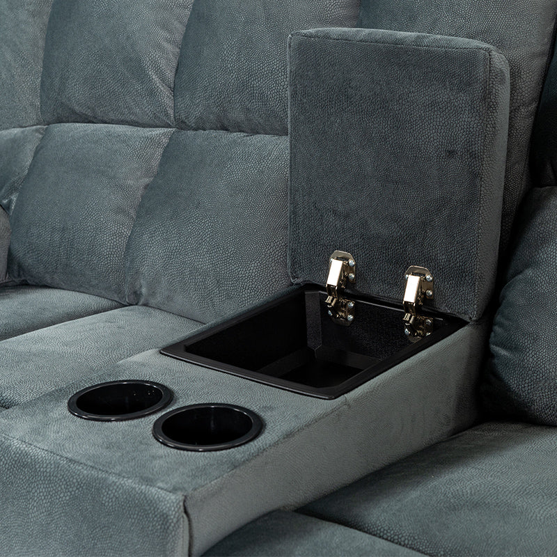 AUGUSTUS AUGUSTUS DARK GREY - FABRIC - 2 SEAT RECLINER W CONSOLE