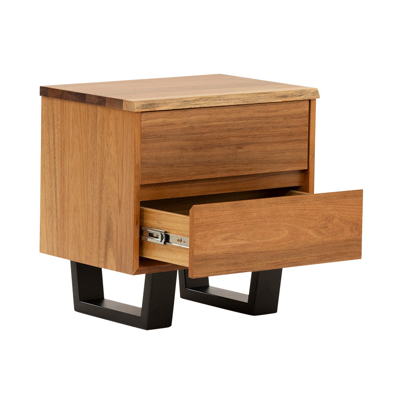 BAXTER BAXTER BEDSIDE TABLE - 2 DRAWER - BLACKWOOD