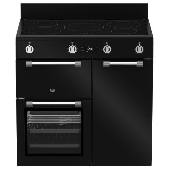 BEKO FREESTANDING COOKER WITH INDUCTION COOKTOP BLACK 90cm