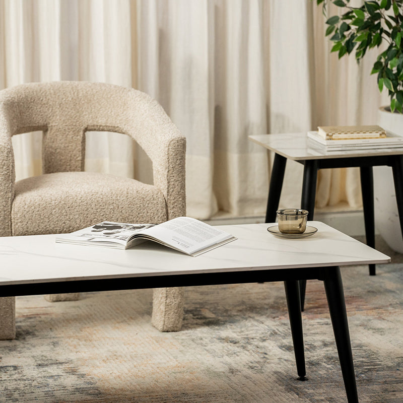 BENTLEY BENTLEY COFFEE TABLE - 1200X600 - BENTLEY WHITE/BLACK