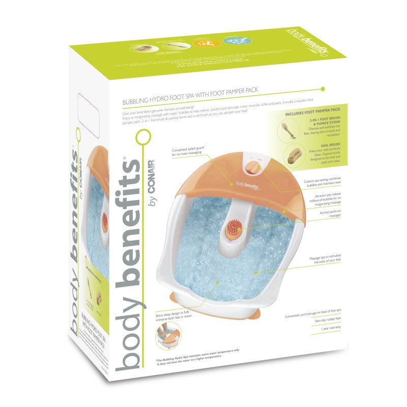 BODYBENIFITS BUBBLING HYDRO FOOT SPA & FOOT PAMPER PACK