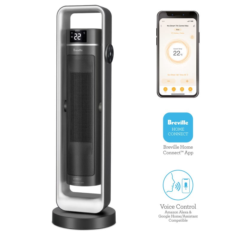 BREVILLE THE SMART TILT CONTROL CERAMIC HEATER LARGE 2200w
