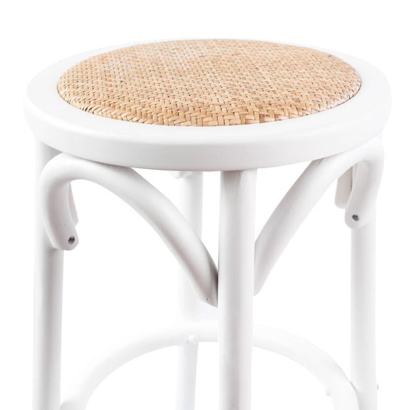 Café Kitchen Bar Stool - White/Rattan