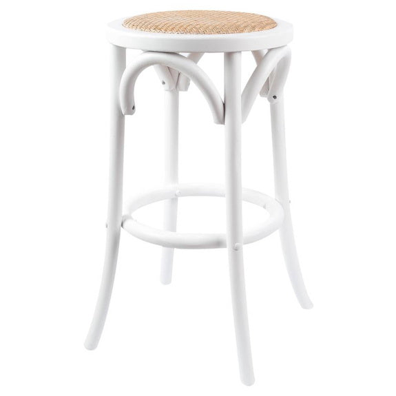 Café Kitchen Bar Stool - White/Rattan