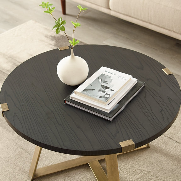 CAPRI CAPRI COFFEE TABLE - 770 ROUND - BLACK/GOLD