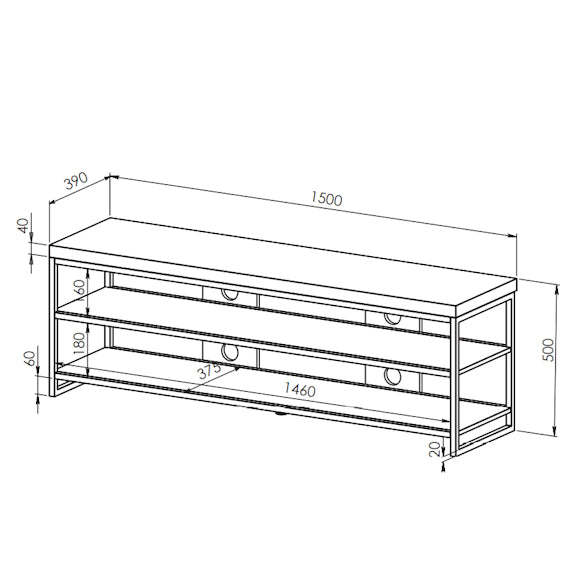 CHRYZLER CHRYZLER ENTERTAINMENT UNIT - 1500X390 - CEMENT LOOK/BLACK