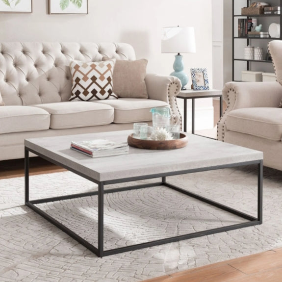 CHRYZLER CHRYZLER COFFEE TABLE - 1000X1000 - CEMENT LOOK/BLACK