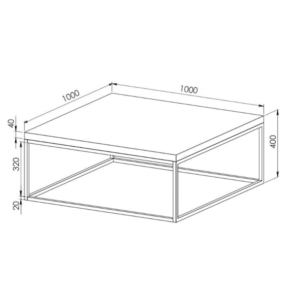 CHRYZLER CHRYZLER COFFEE TABLE - 1000X1000 - CEMENT LOOK/BLACK