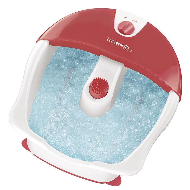 BODYBENEFITS BUBBLING HYDRO FOOT SPA WITH DELUXE 2-IN-1 FOOT BRUSH