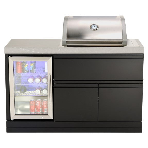 CROSSRAY MINI OUTDOOR KITCHEN WITH GAS BBQ GRILL WITH BAR FRIDGE 26MJ