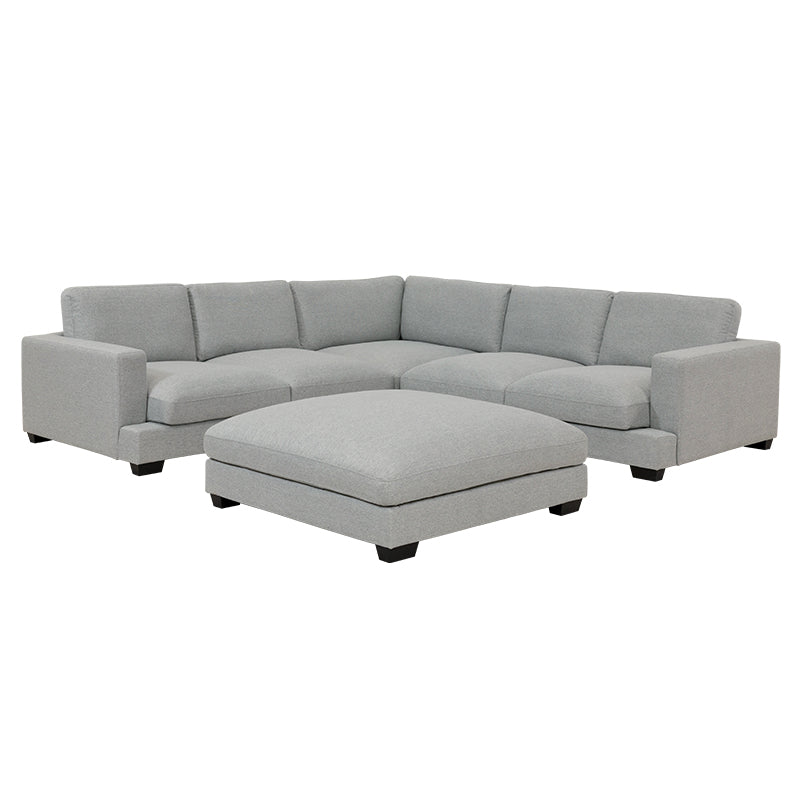 DARIA DARIA LIGHT GREY - FABRIC - CORNER LOUNGE WITH OTTOMAN