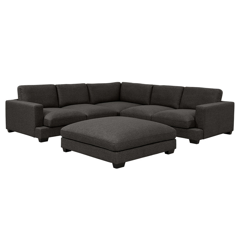 DARIA DARIA DARK GREY - FABRIC - CORNER LOUNGE WITH OTTOMAN
