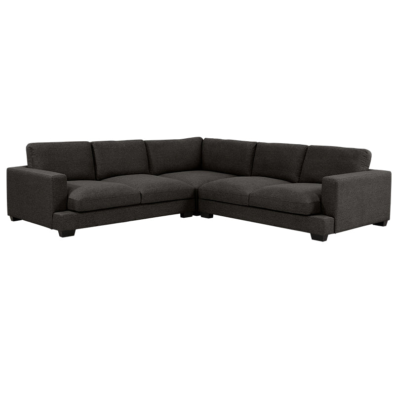 DARIA DARIA DARK GREY - FABRIC - CORNER LOUNGE WITH OTTOMAN