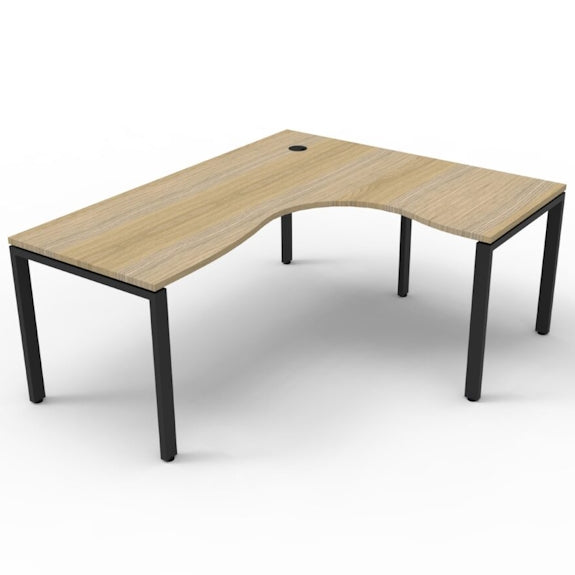 DELUXE INFINITY DELUXE RAPID INFINITY CORNER DESK - 1500X1500 - OAK/BLACK