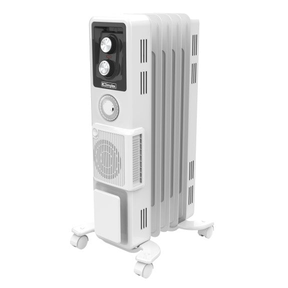 DIMPLEX 5 FIN OIL COLUMN HEATER TURBO FAN WITH TIMER WHITE 1500W