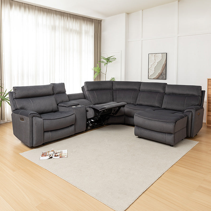 DYNASTY DYNASTY CHARCOAL - VELOUR SUEDE - CORNER WITH RHF CHAISE