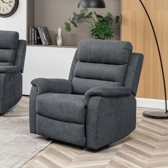 EDISON EDISON CHARCOAL - MIST SUEDE - 3 PCE LOUNGE SUITE 3RR+R+R