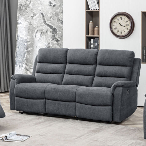 EDISON EDISON CHARCOAL - MIST SUEDE - 3 PCE LOUNGE SUITE 3RR+R+R