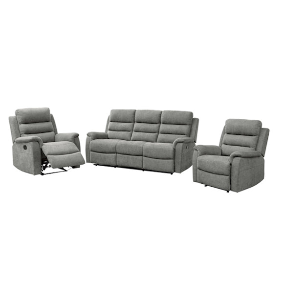 EDISON EDISON LIGHT GREY - MIST SUEDE - 3 PCE LOUNGE SUITE 3RR+R+R