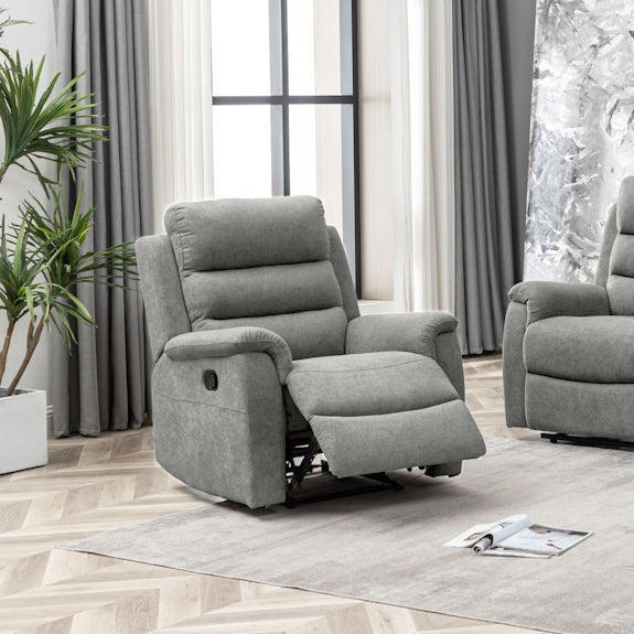 EDISON EDISON LIGHT GREY - MIST SUEDE - 3 PCE LOUNGE SUITE 3RR+R+R
