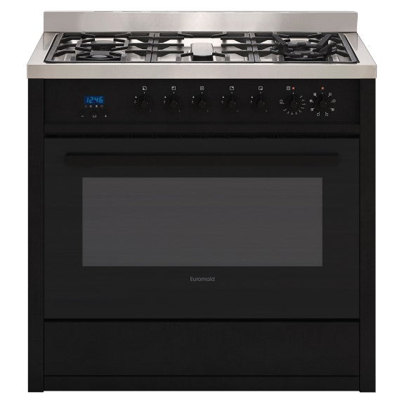 EUROMAID FREESTANDING DUAL FUEL COOKER MATTE BLACK 90cm