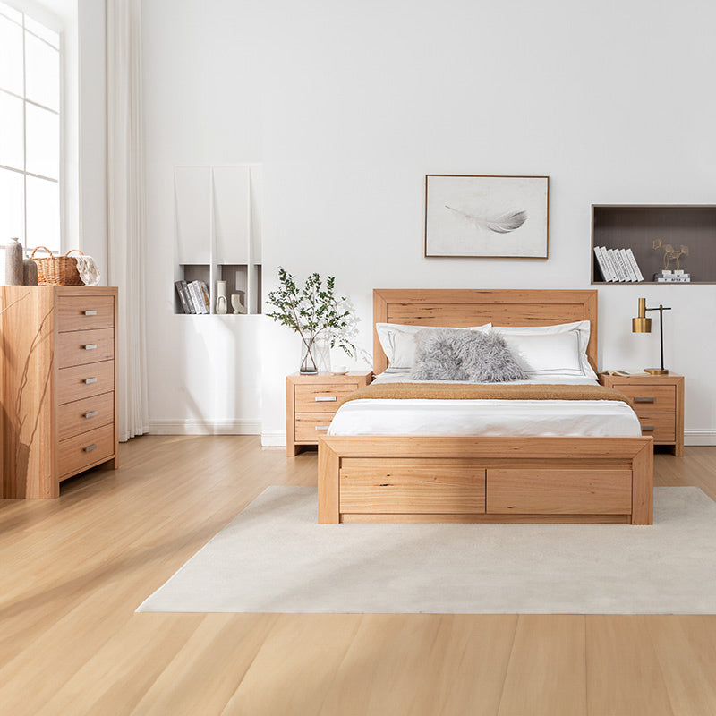 EVA EVA QUEEN BEDROOM SUITE 4PCE - MESSMATE NATURAL