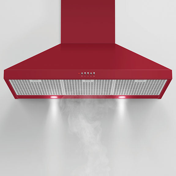 FISHERPAYKEL CANOPY WALL RANGEHOOD RED 90CM