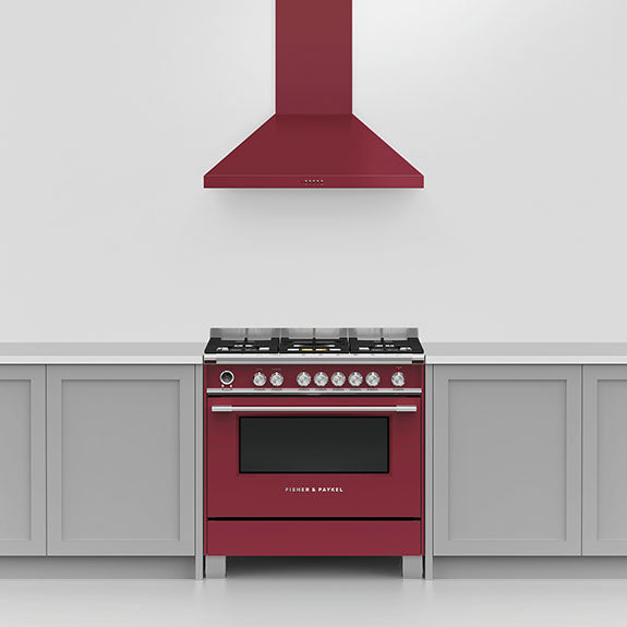 FISHERPAYKEL CANOPY WALL RANGEHOOD RED 90CM