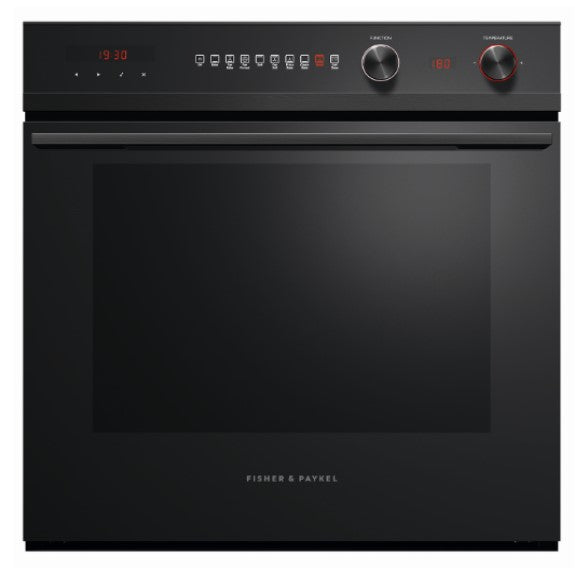 FISHERPAYKEL BUILT IN PYROLYTIC OVEN BLACK 60CM