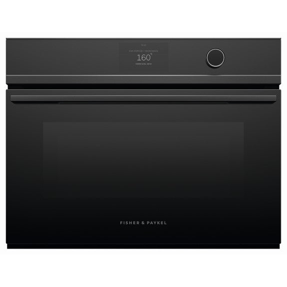 FISHERPAYKEL COMBINATION MICROWAVE OVEN BLACK GLASS 60CM