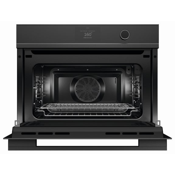 FISHERPAYKEL COMBINATION MICROWAVE OVEN BLACK GLASS 60CM