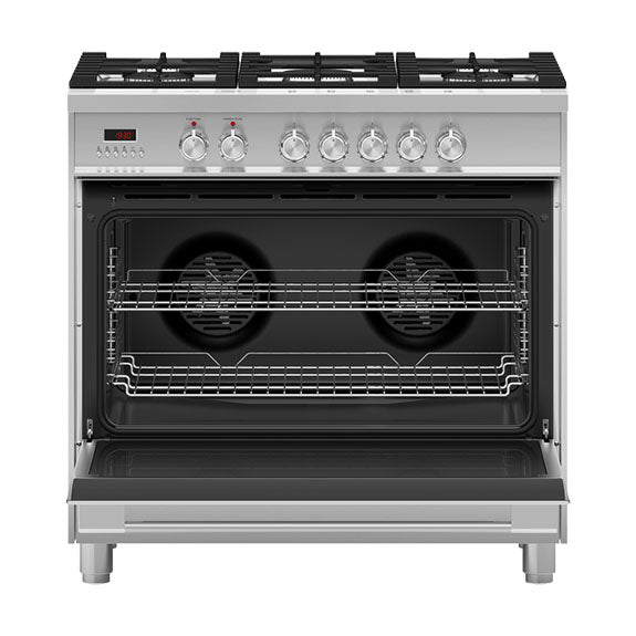 FISHERPAYKEL FREESTANDING DUAL FUEL COOKER STAINLESS STEELL 90CM