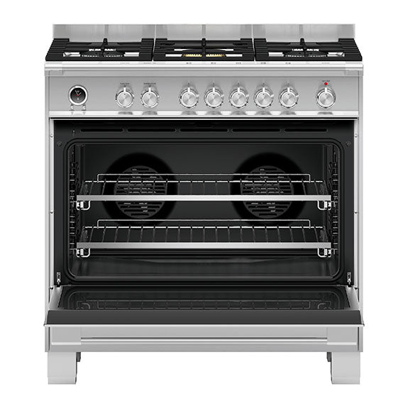FISHERPAYKEL DUAL FUEL FREESTANDING COOKER STAINLESS STEEL 90CM