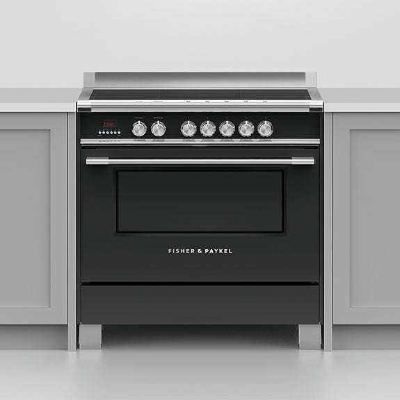 FISHERPAYKEL FREESTANDING INDUCTION COOKER BLACK 90CM