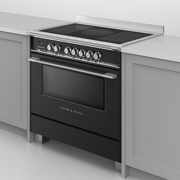 FISHERPAYKEL FREESTANDING INDUCTION COOKER BLACK 90CM