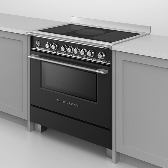 FISHERPAYKEL FREESTANDING INDUCTION COOKER BLACK 90CM