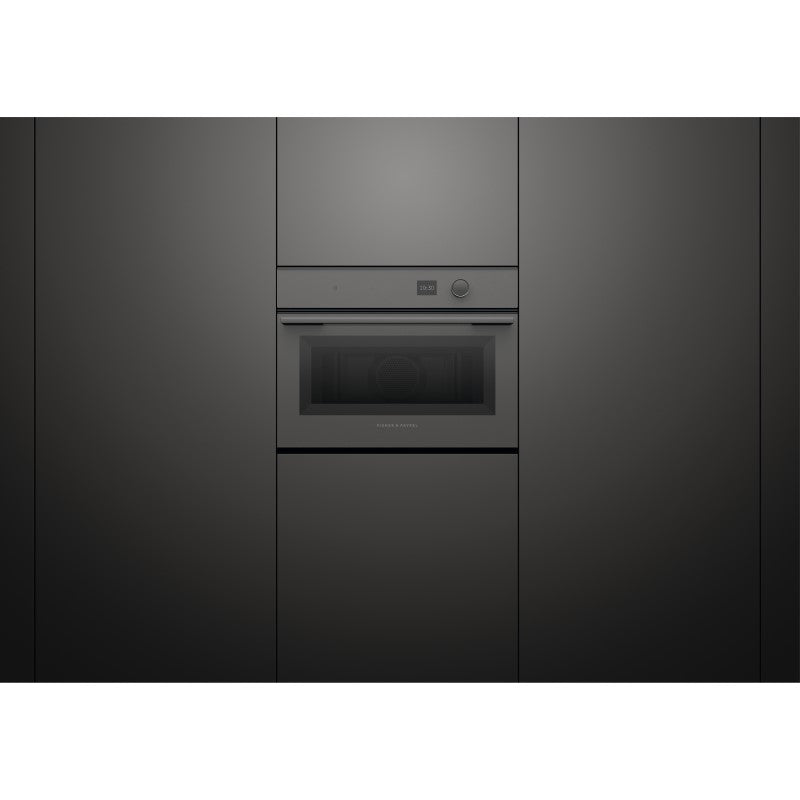FISHERPAYKEL MINIMAL COMPACT COMBI-MICROWAVE OVEN - GREY GLASS 60cm