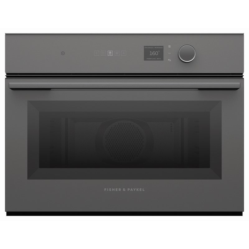FISHERPAYKEL MINIMAL COMPACT COMBI-MICROWAVE OVEN - GREY GLASS 60cm
