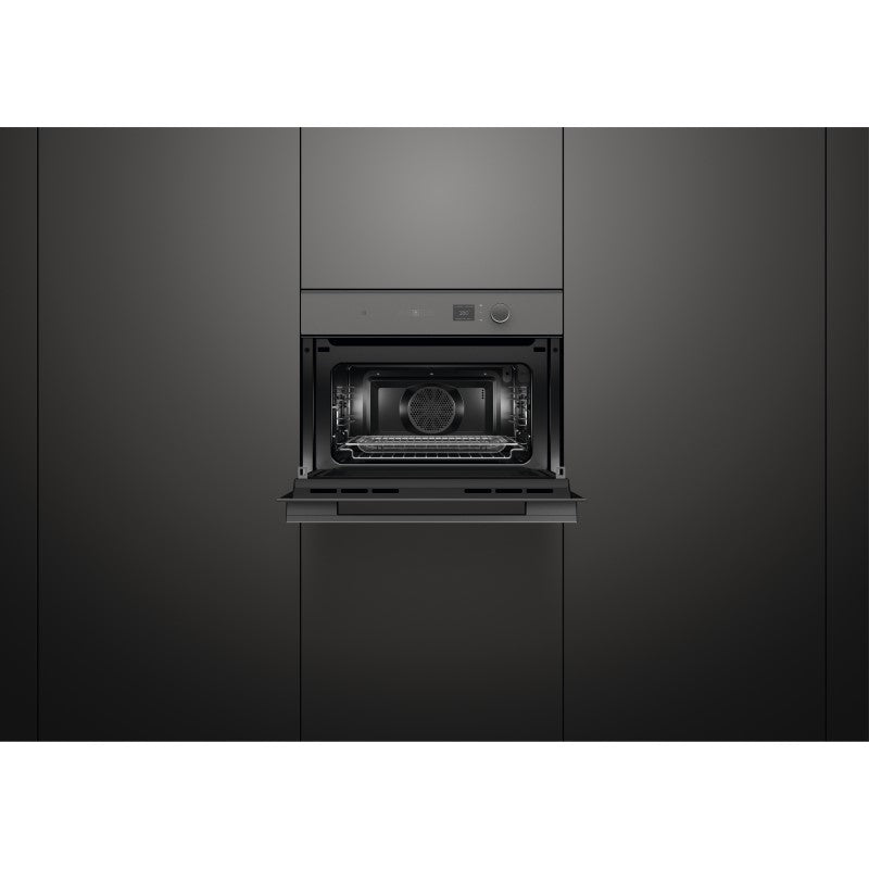 FISHERPAYKEL MINIMAL COMPACT COMBI-MICROWAVE OVEN - GREY GLASS 60cm